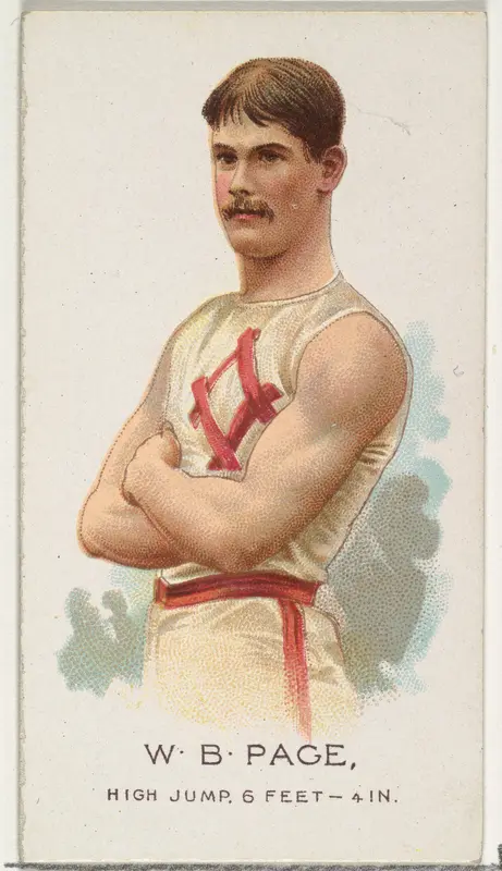 W.B. Page, High Jump, from World's Champions, Series 2 (N29) for Allen & Ginter Cigarettes Wall Art by Allen & Ginter - High-Resolution Digital Print
