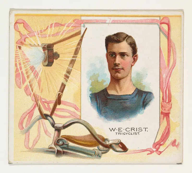 W.E. Crist, Tricyclist, from World's Champions, Second Series (N43) for Allen & Ginter Cigarettes Wall Art by Allen & Ginter - High-Resolution Digital Print