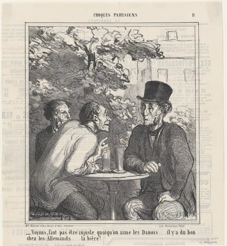 We shouldn't be unfair..., from 'Parisian sketches,' published in Le Charivari, May 12, 1864 Wall Art by Honoré Daumier - High-Resolution Digital Print