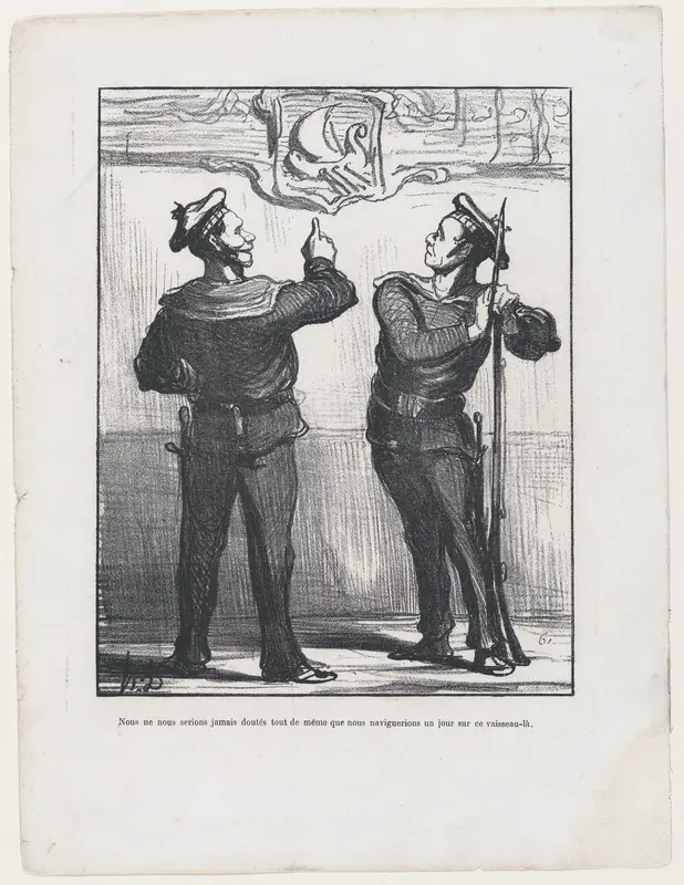 We would have never thought that one day we would sail on this vessel, from 'News of the day,' published in "L'Album du Siège" Wall Art by Honoré Daumier - High-Resolution Digital Print