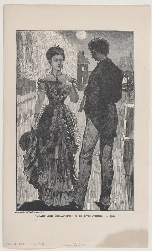 Weary and Dissatisfied With Everything (The Galaxy, An Illustrated Magazine of Entertaining Reading, Vol. VIII) Wall Art by Winslow Homer - High-Resolution Digital Print