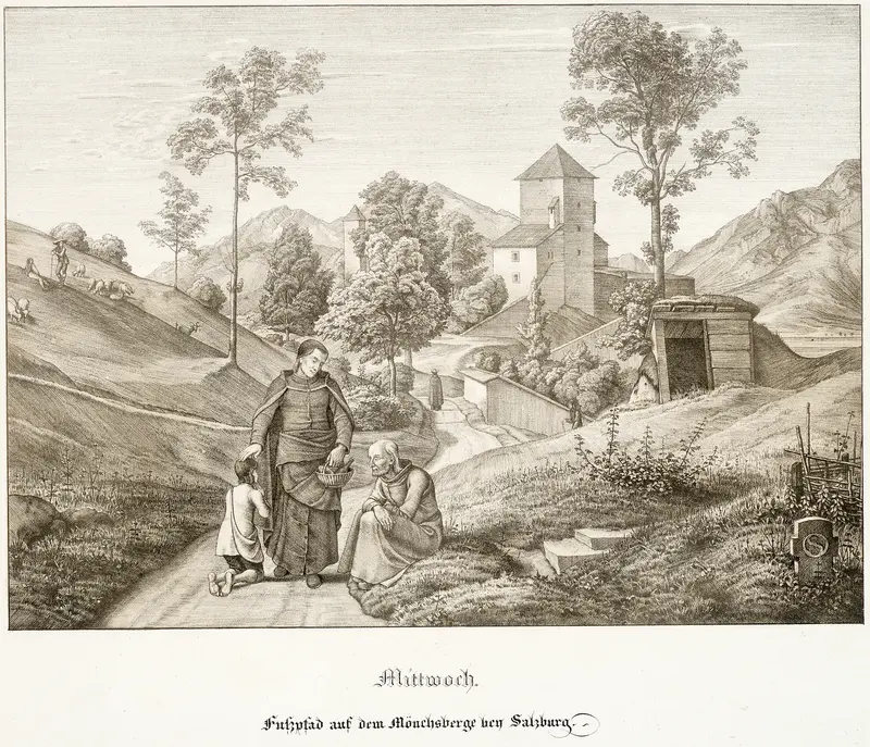 Wednesday: Footpath on the Mönchsberg Near Salzburg Wall Art by Ferdinand Olivier - High-Resolution Digital Print