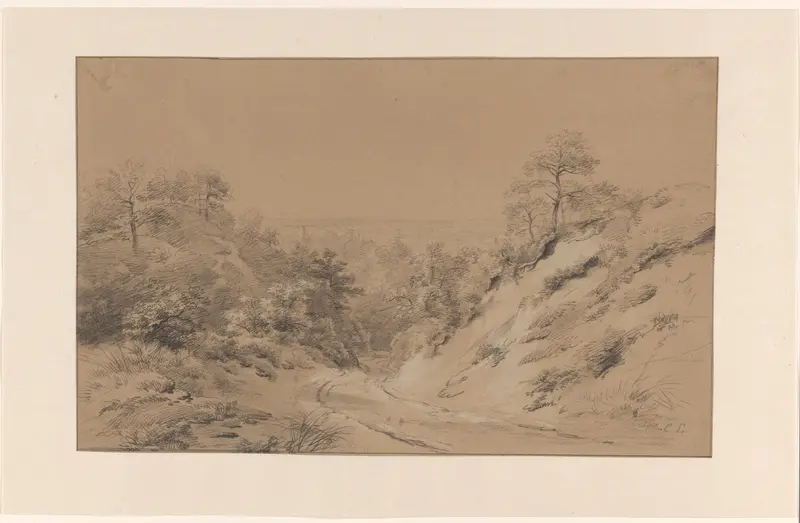 Weg door bergen met uitzicht over vlak land Wall Art by Cornelis Lieste - High-Resolution Digital Print