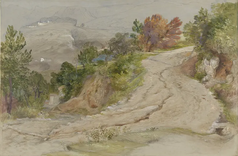 Weg in een Italiaans berglandschap Wall Art by Samuel Palmer - High-Resolution Digital Print