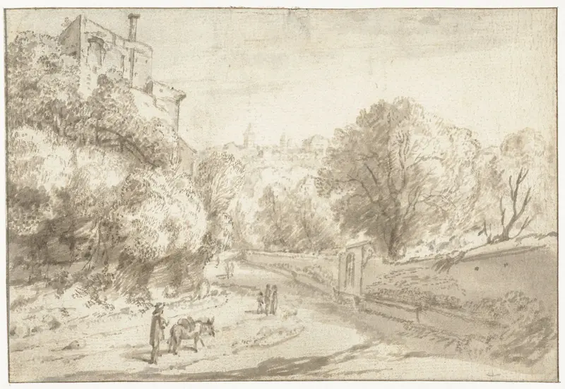 Weg in een Italiaans landschap Wall Art by Unknown - High-Resolution Digital Print