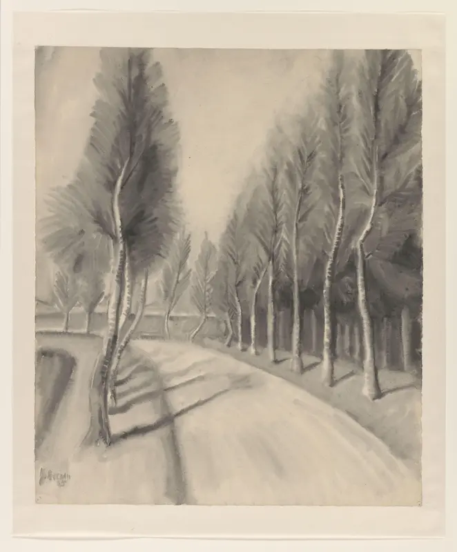 Weg met aan weerszijden bomen Wall Art by Jo Bezaan - High-Resolution Digital Print