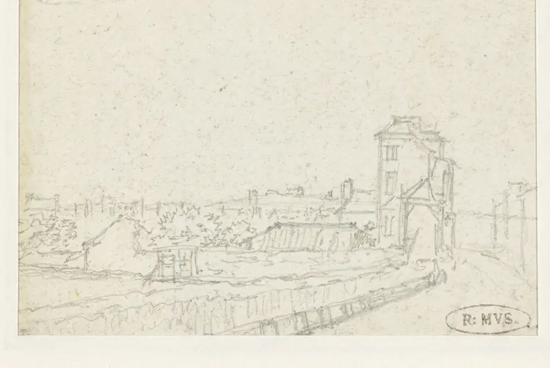 Weg naar de stad; geheel links één van de Barrières Wall Art by Georges Michel - High-Resolution Digital Print