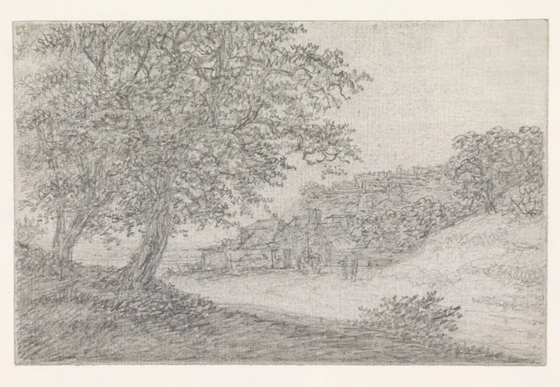 Weg tussen heuvels, rechts een dorp Wall Art by Georges Michel - High-Resolution Digital Print