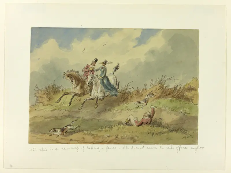 Well, This is a New Way of Taking a Fence-She Doesn't Seem to Take Offence Anyhow Wall Art by Hablot Knight Browne - High-Resolution Digital Print