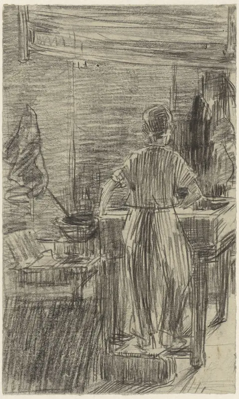 Werkende man in de katoenververij Wall Art by Anthon Gerhard Alexander van Rappard - High-Resolution Digital Print