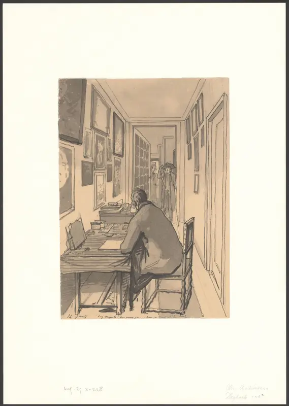 Werkkamer van Christiaan Andriessen en de gang Wall Art by Christiaan Andriessen - High-Resolution Digital Print