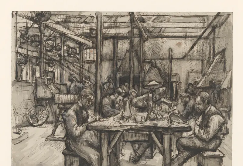 Werkplaats in de zilverfabriek van Begeer Wall Art by Anthon Gerhard Alexander van Rappard - High-Resolution Digital Print