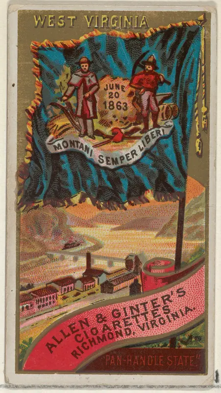 West Virginia, from Flags of the States and Territories (N11) for Allen & Ginter Cigarettes Brands Wall Art by Allen & Ginter - High-Resolution Digital Print