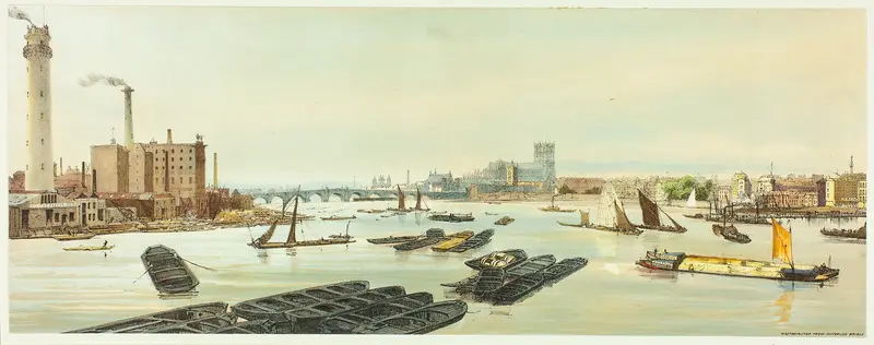 Westminster, from Waterloo Bridge, plate nineteen from Original Views of London as It Is Wall Art by Thomas Shotter Boys - High-Resolution Digital Print
