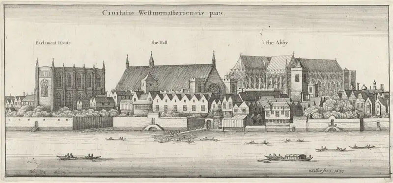 Westminster, House of Parliament en Westminster Hall gezien vanaf de Theems Wall Art by Unknown - High-Resolution Digital Print