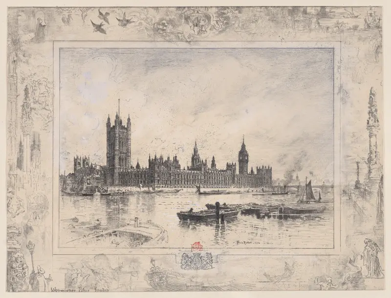 Westminster Palace Wall Art by Félix-Hilaire Buhot - High-Resolution Digital Print
