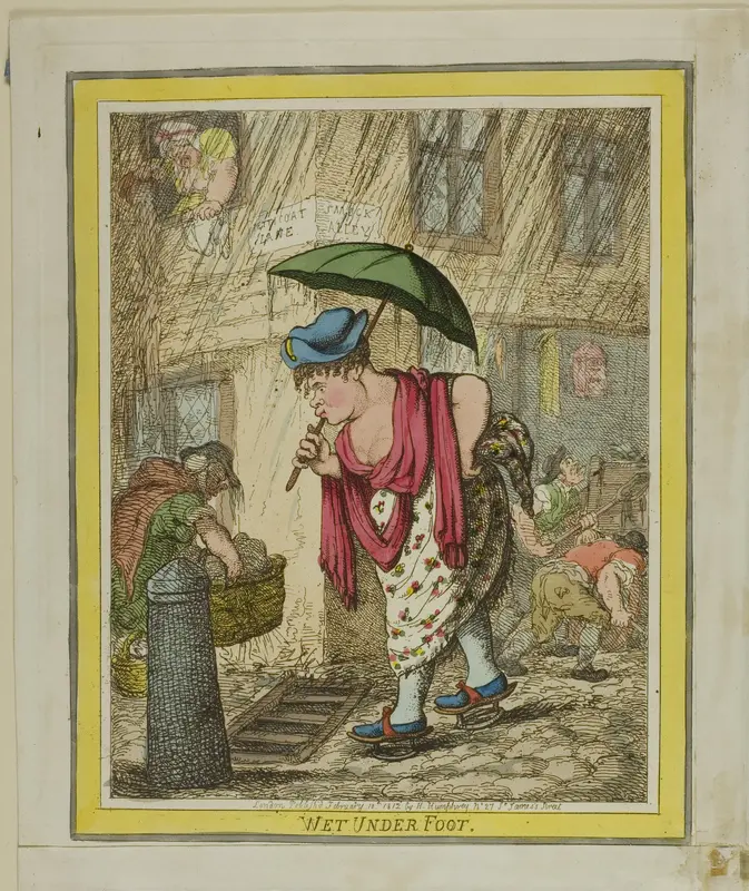 Wet Under Foot Wall Art by Thomas Rowlandson - High-Resolution Digital Print