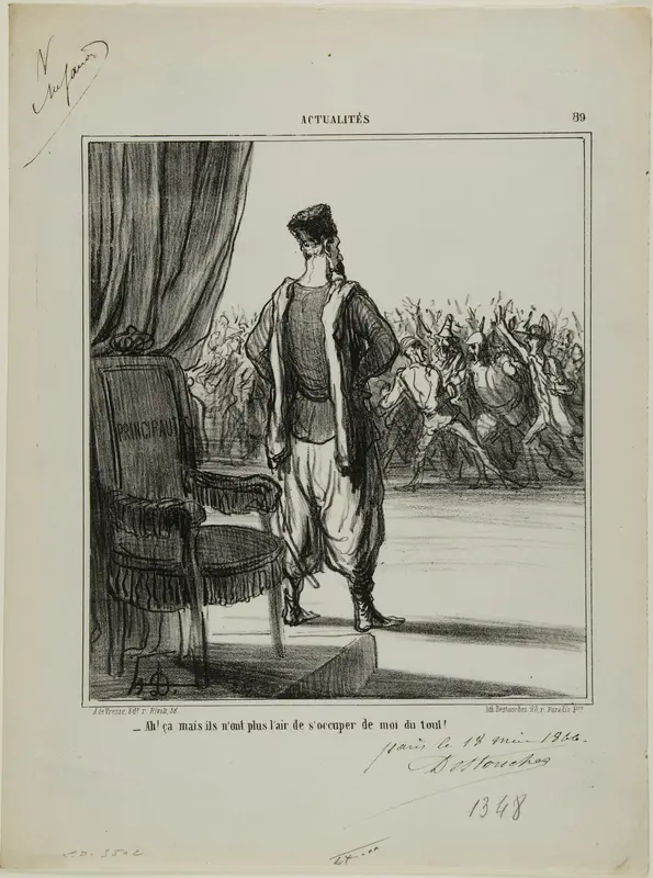 “What about that..., they don't seem to be interested in me any more,” plate 89 from Actualités