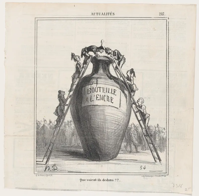 What do they see inside?, from 'News of the day,' published in "Le Charivari" Wall Art by Honoré Daumier - High-Resolution Digital Print