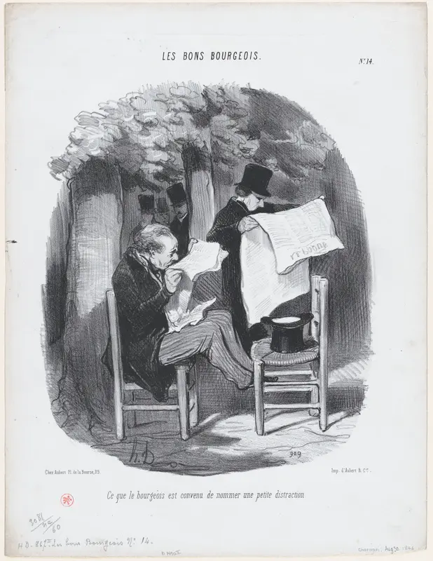 What the bourgeois calls a slight distraction,  from 'The good bourgeois,' published in "Le Charivari"