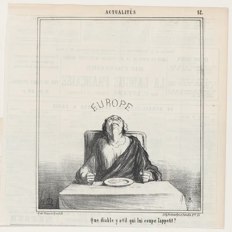 What the hell can destroy her appetite?, from "News of the day" Wall Art by Honoré Daumier - High-Resolution Digital Print