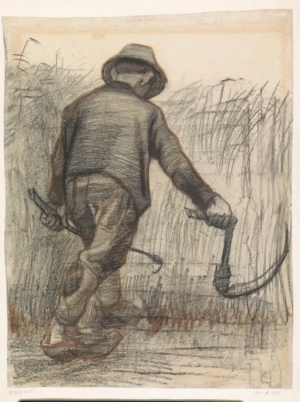 Wheat Reaper with Hat, Seen from Behind Wall Art by Unknown - High-Resolution Digital Print