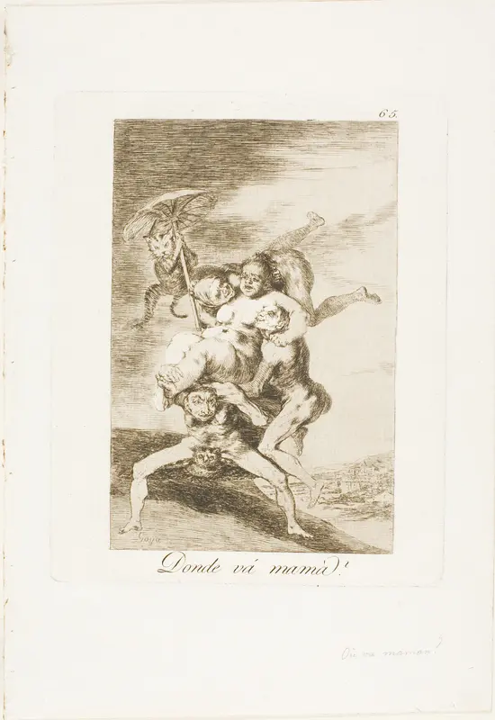 Where is Mother Going?, plate 65 from Los Caprichos