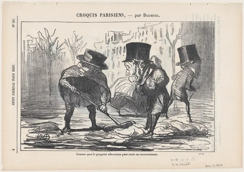 Which shows that even cleanliness can be hazardous, from "Parisian Sketches" Wall Art by Honoré Daumier - High-Resolution Digital Print