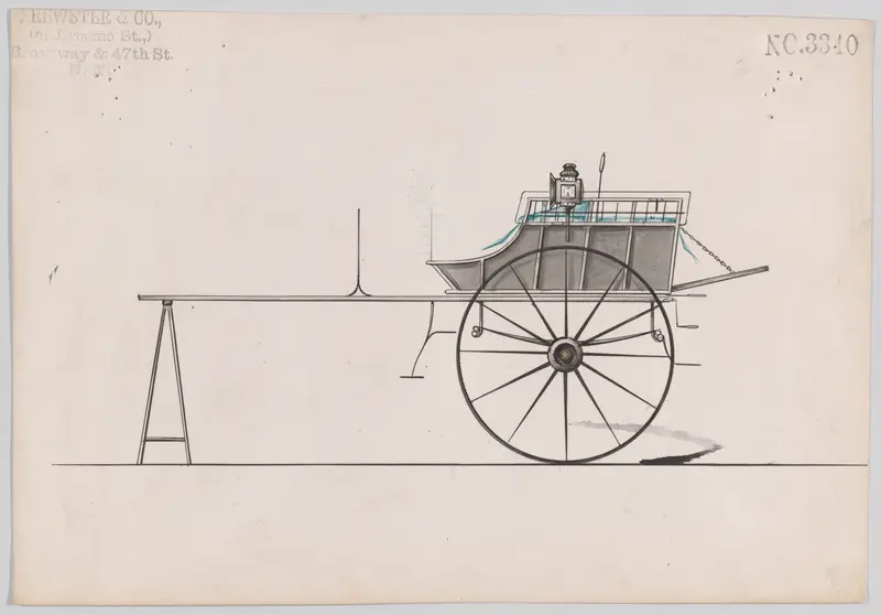 White Chapel Cart #3340 Wall Art by Brewster & Co. - High-Resolution Digital Print