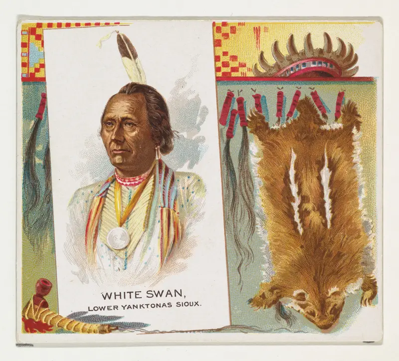White Swan, Lower Yanktonas Sioux, from the American Indian Chiefs series (N36) for Allen & Ginter Cigarettes Wall Art by Allen & Ginter - High-Resolution Digital Print