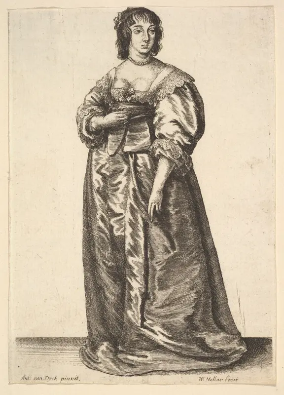 Whole-length Figure of a Lady Wall Art by Wenceslaus Hollar - High-Resolution Digital Print
