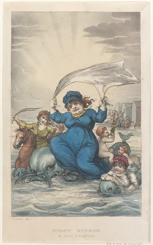 Widow Ducker & Her Nymphs Wall Art by Thomas Rowlandson - High-Resolution Digital Print