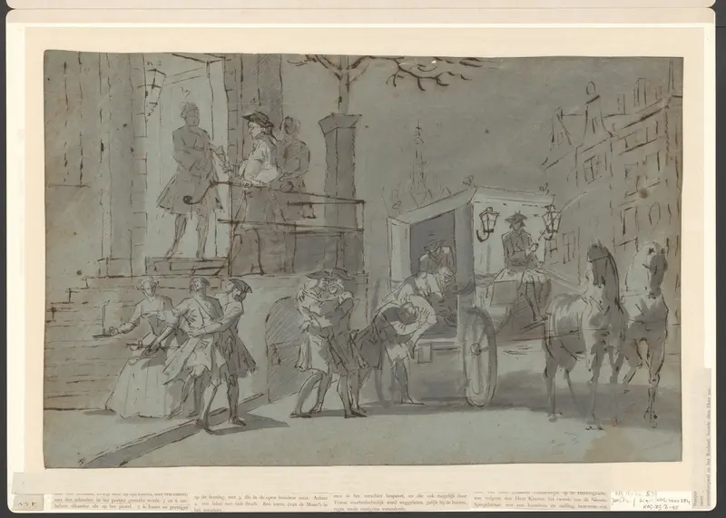 Wie nog kon lopen ging heen, wie dat niet meer kon, viel om Wall Art by Cornelis Troost - High-Resolution Digital Print