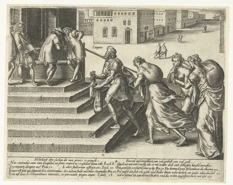 Wie procedeert, moet schaamteloos, geduldig en rijk zijn Wall Art by Hendrick Goltzius - High-Resolution Digital Print