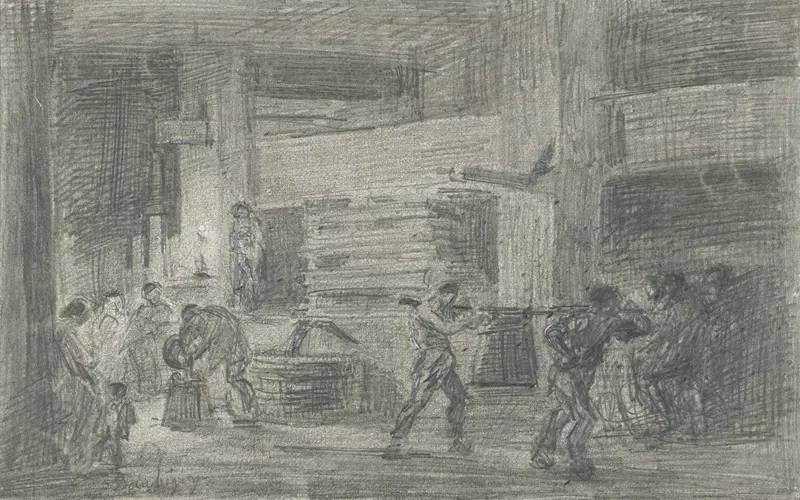 Wijnperserij Wall Art by Charles-François Daubigny - High-Resolution Digital Print