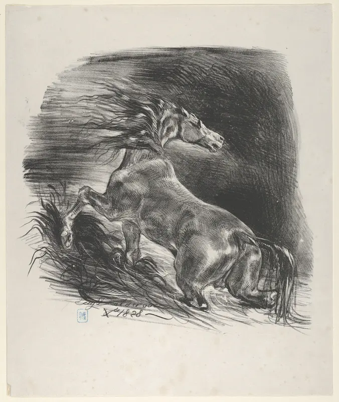Wild Horse Wall Art by Eugène Delacroix - High-Resolution Digital Print