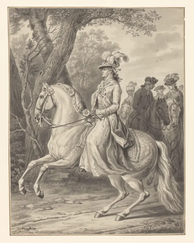 Wilhelmina van Pruisen, prinses van Oranje-Nassau, te paard Wall Art by Unknown - High-Resolution Digital Print
