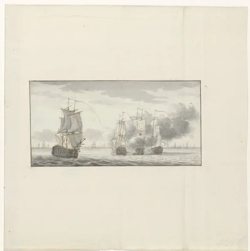 Willem Crul aangevallen door de Engelsen, 1781 Wall Art by Carel Frederik Bendorp (I) - High-Resolution Digital Print