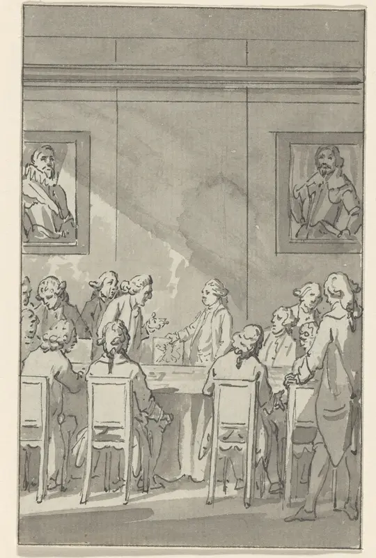 Willem V neemt voor het eerst zitting in de Raad van State, 1763 Wall Art by Jacobus Buys - High-Resolution Digital Print