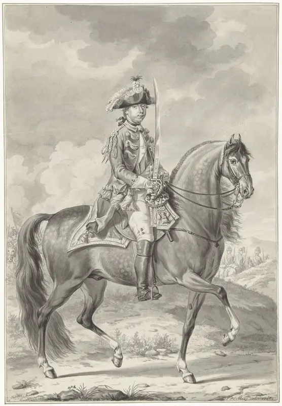 Willem V, prins van Oranje-Nassau, te paard Wall Art by Tethart Philip Christian Haag - High-Resolution Digital Print