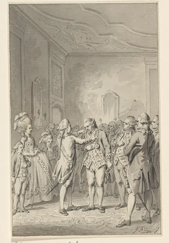 Willem V vereert de helden van de zeeslag bij Doggersbank, 1781 Wall Art by Unknown - High-Resolution Digital Print