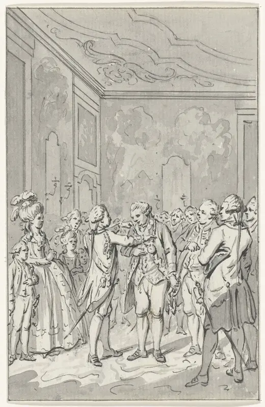 Willem V vereert de helden van de zeeslag bij Doggersbank, 1781 Wall Art by Jacobus Buys - High-Resolution Digital Print