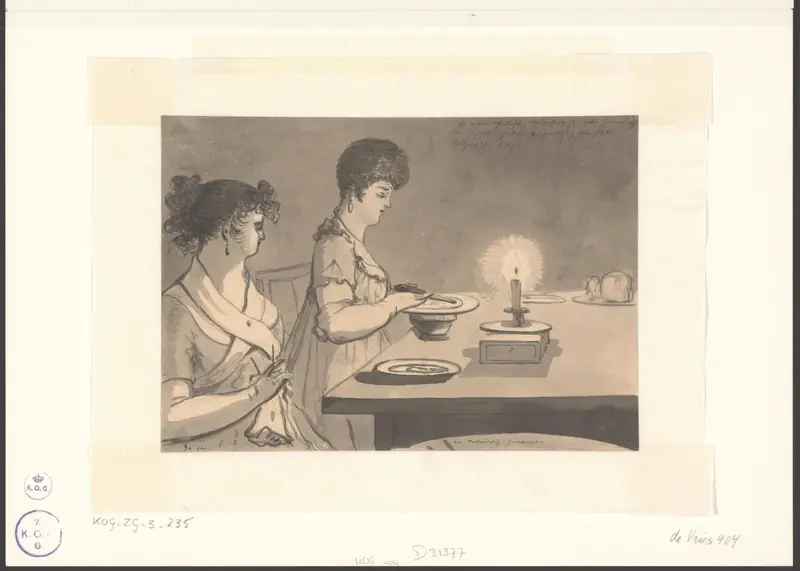 Willemina Balk bereidt een gerecht, mogelijk uit Berbice Wall Art by Christiaan Andriessen - High-Resolution Digital Print