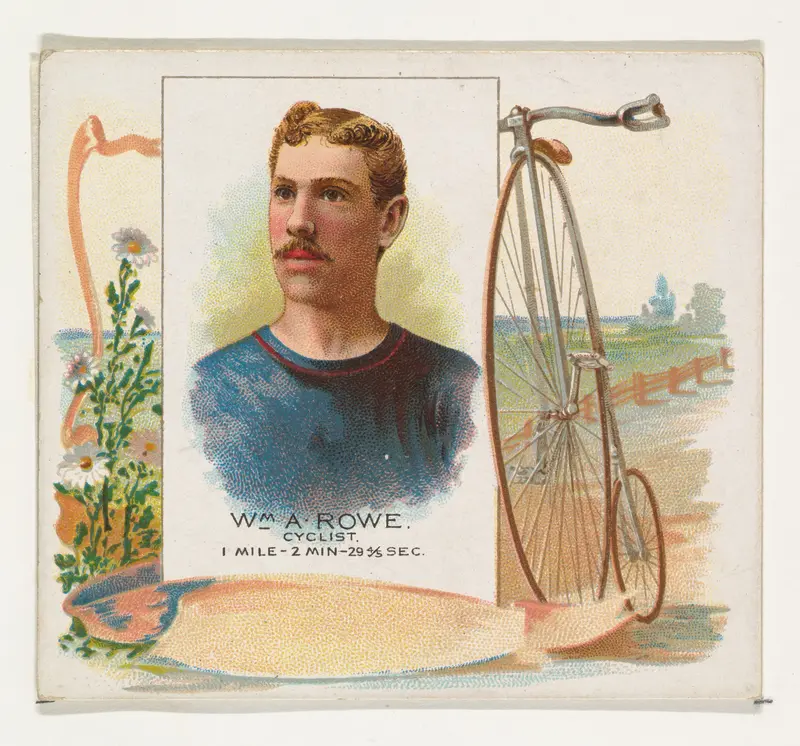 William A. Rowe, Cyclist, from World's Champions, Second Series (N43) for Allen & Ginter Cigarettes Wall Art by Allen & Ginter - High-Resolution Digital Print