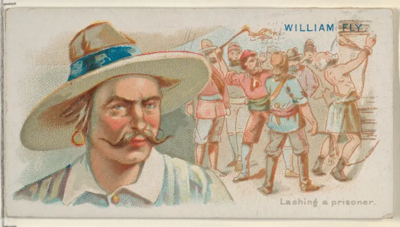 William Fly, Lashing a Prisoner, from the Pirates of the Spanish Main series (N19) for Allen & Ginter Cigarettes Wall Art by Allen & Ginter - High-Resolution Digital Print
