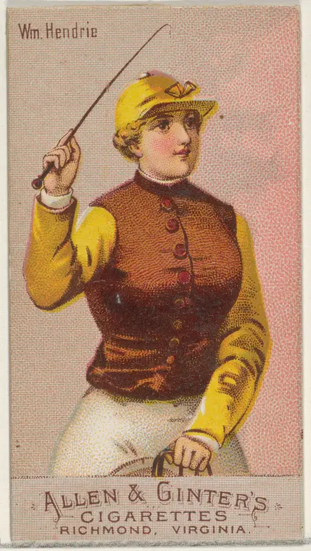 William Hendrie, from the Racing Colors of the World series (N22b) for Allen & Ginter Cigarettes Wall Art by Allen & Ginter - High-Resolution Digital Print