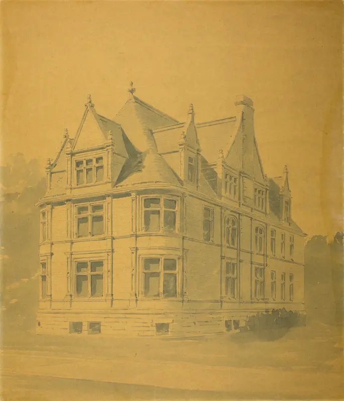 William J. Goudy House, Chicago, Illinois, Perspective Wall Art by Burnham and Root - High-Resolution Digital Print