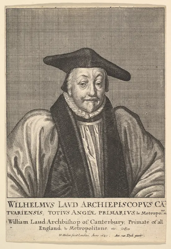 William Laud, Archbishop of Canterbury Wall Art by Wenceslaus Hollar - High-Resolution Digital Print
