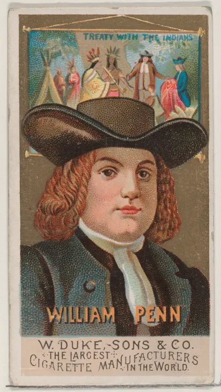 William Penn, from the series Great Americans (N76) for Duke brand cigarettes Wall Art by W. Duke, Sons & Co. - High-Resolution Digital Print