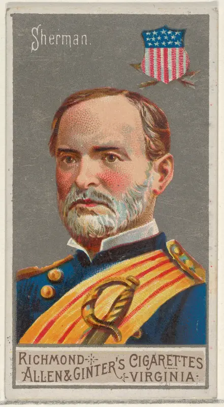 William Tecumseh Sherman, from the Great Generals series (N15) for Allen & Ginter Cigarettes Brands Wall Art by Allen & Ginter - High-Resolution Digital Print